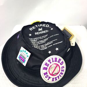 Headmaster Men's Size Medium Bucket‎ Hat with 7 Retirement Pins Eclectic Grandpa